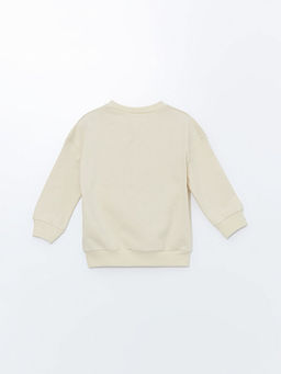 Bisiklet Yaka Uzun Kollu Bask?l? Erkek Bebek Sweatshirt