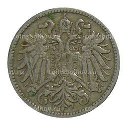 Монета 10 геллеров 1895 года Австрия