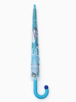 Зонт-трость детский п/авт R43/50 П/Э ЗЕБРА ручка-крюк бирюзовый пакет