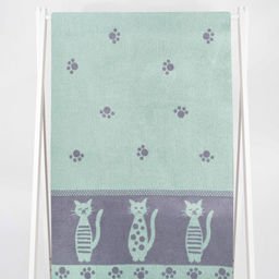 Полотенце махровое 6с102.411ж1 Коты(мятный2) 67х150см