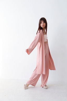 9164 Костюм из кимоно и брюк-палаццо пудровый - Martichelli фото 5