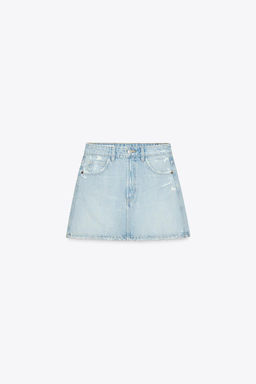 RIPPED TRF DENIM SKIRT - Zara фото 5