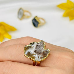 Кольцо регулируемое с Агатом - Радуга самоцветов фото 2