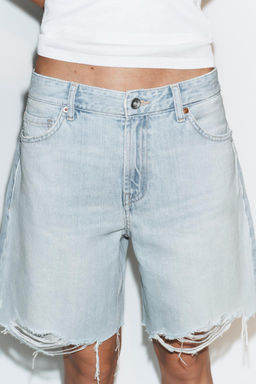 TRF MID-RISE DENIM BERMUDA SHORTS - Zara фото 10