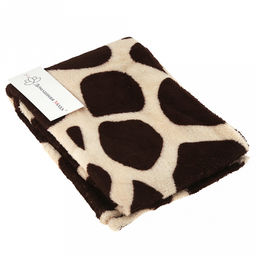 Плед (покрывало) в коляску 80х80см "Сон жирафа", велсофт "California" набивной, полиэстер 100%, плотность 160г/м2, упаковка пакет ПП 35х45см, т.м. "Домашняя Мода" (Россия)