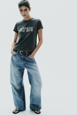 WASHED-EFFECT RHINESTONE T-SHIRT - Zara фото 10