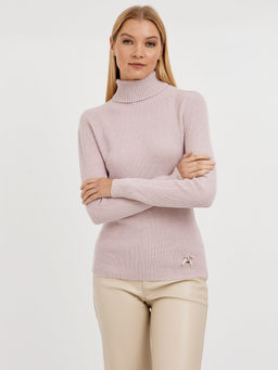 водолазка женская в розовом цвете в рубчик - Glenfield фото 4