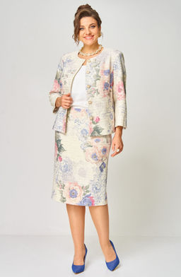 Костюм БелЭльСтиль 861/557 молочный твид фото 5