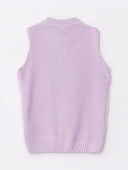 Bisiklet Yaka Pel?? Detayl? Triko K?z ?ocuk Fermuarl? Yelek - Waikiki фото 2