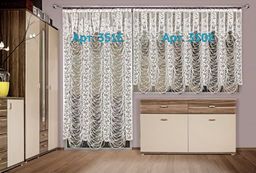 Готовые шторы арт. 351 E, СЕТЬ-ШТОРА, балконная занавеска, кремовая, 200 см ширина х 250 см высота (в развешенном виде), на универсальной ленте - Haft фото 2