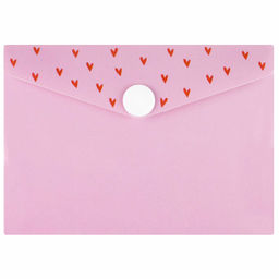 Папка для карт и визиток пластиковая Феникс+, арт. 72230/ 12 СЕРДЕЧКИ НА РОЗОВОМ (полипропилен, 10.5х7.4 см, 1 отделение (-я), кнопка, УФ-печать)