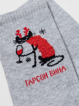 Цена за 2 пары. Носки новогодние светло-серый - Conte elegant фото 5