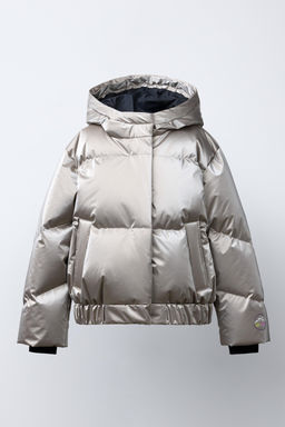 METALLIC WATER-RESISTANT AND WINDPROOF FEATHER DOWN PUFFER JACKET RECCO® SYSTEM SKI COLLECTION - Zara фото 2