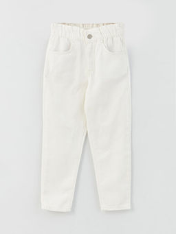 Beli Lastikli Basic K?z ?ocuk Mom Jean Pantolon