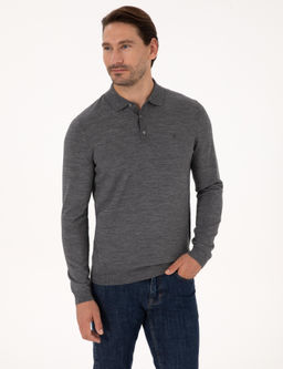 F_me Regular Fit Y_n Kar___ml_ Polo Yaka Basic Triko Kazak