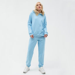 Костюм женский (толстовка, брюки) MIST, размер 48-50, голубой