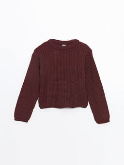 Bisiklet Yaka K?z ?ocuk Triko Kazak