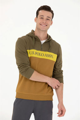 U. S. Polo Assn Мужская толстовка цвета хаки с капюшоном - U.s. polo assn фото 10