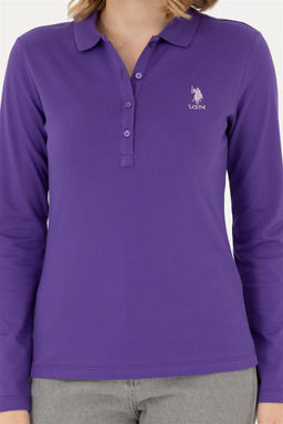 Женский фиолетовый базовый свитшот - U.s. polo assn фото 6