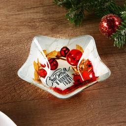 Соусник новогодний стеклянный Счастья в Новом году, 10.8?10.3 см, 80 мл