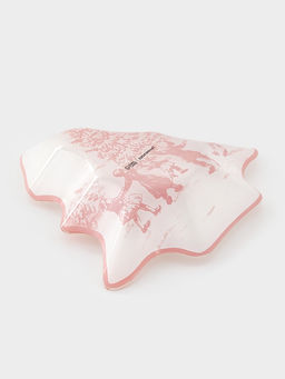 Блюдо сервировочное новогоднее Доляна Новогодние забавы, 17.7?18.5?3.5 см, стекло, белое, красное