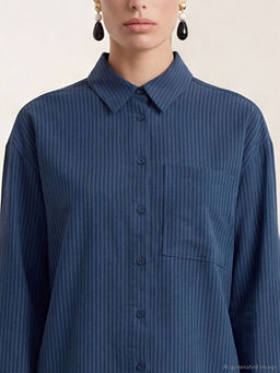 ?izgili Modal Kar???ml? Kad?n G?mlek