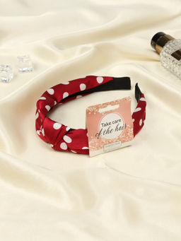 Цена за 2 шт. Ободок для волос «Кокетка», 3 см, красный горох