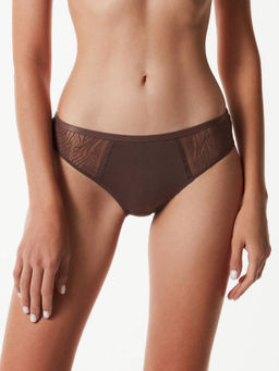 CONTE Zebra LB 1357 Трусы бикини из анималистичного кружева и хлопка dark cappuccino - Conte elegant фото 3