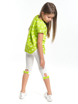Комплект для девочки детский сад с лосинами UD 1358/4002 салатовый/касар - Mini maxi фото 2