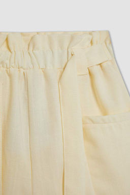 Шорты в бумажном пакете с карманами для девочек - Defacto фото 2