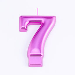 Цена за 3 шт. Свеча для торта «Европейская ГИГАНТ», цифра 7, 7 см, фиолетовый металлик