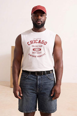 Ekru Oversize/Geni_ Kesim Kolsuz Chicago Bask_ B_y_k Beden Atlet TMNSS25CV00001