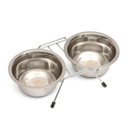 Набор из 2 мисок на подставке, 2 х 450 мл