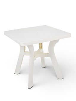 Стол садовый «Атлант», 80×80×76.5 см, квадратный, пластиковый, белый