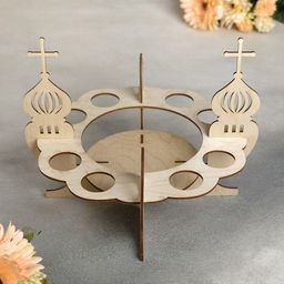 Подставка для яиц и кулича пасхальная Доляна, 8 ячеек, 26×21 см, дерево