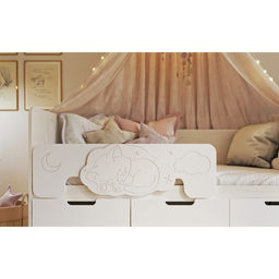 Кровать Юниор-4 с/м 1600*800, 1636х850х800, Шарли Белый/Дуб Крафт Белый - Simaland фото 4