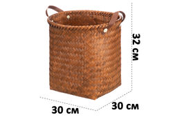 Корзина плетеная д/хранения 30*30*32 см, с ручками, полиротанг - Elan gallery фото 2