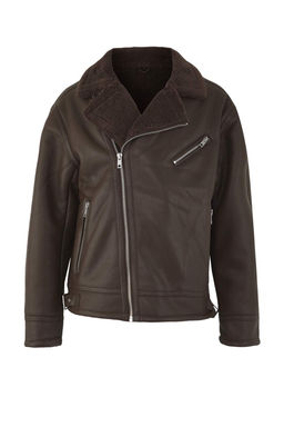 Siyah Regular Fit Suni Deri %100 PU Ici Polarl? Kal?n K?sl?k Erkek Mont TMNAW26MO00005 - Trendyolmilla фото 12