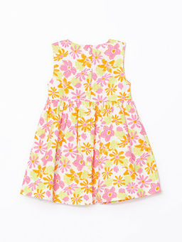 Bisiklet Yaka ?i?ekli K?z Bebek Elbise