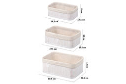 Набор 3 корзин 1 корзина 30,5*20,5*12 см, 1 корзина 27,5*17,5*10 см, 1 корзина 24,5*14,5*8 см, белый - Elan gallery фото 2