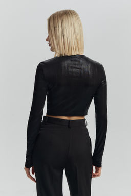 Лонгслив укороченный с блестящим покрытием - Mollis фото 4