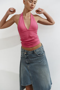 DENIM TRF MINI SKIRT - Zara фото 13