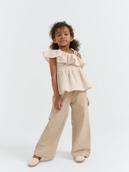 Брюки палаццо хлопковые Песок - Bungly фото 5