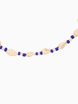 Браслет на ногу «Анклет», длина 20 см, белый, синий