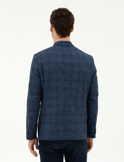 Lacivert Slim Fit Y_n Kar___ml_ Ceket