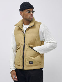 Жилет мужской утепленный спортивный бежевого цвета 15322B - Mtforce фото 6