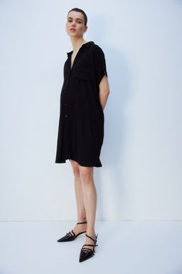 MAMA Vestido camisero con cinturon de anudar