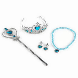 Карнавальный костюм «Снежная принцесса»: плащ, корона, кулон, серьги, палочка