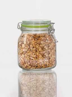 Банка для сыпучих «Радуга», 900 мл, 12×11×15 см, стекло, с бугельным замком, МИКС