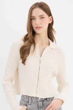 Slim Fit Dar Kesim Polo Yaka Fermuarl? H?rka - Defacto фото 2